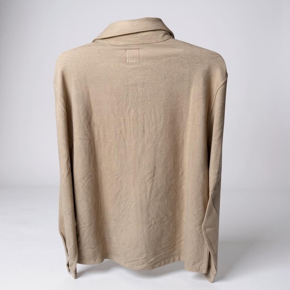 GAP Men's Long Sleeve Beige Knit Button-Up Shirt Size L Casual - Picture 4 of 5